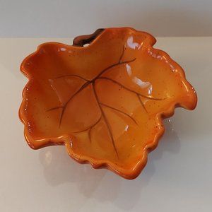 Bella Casa - Ganz - Autumn Leaf Shaped Dish - Orange